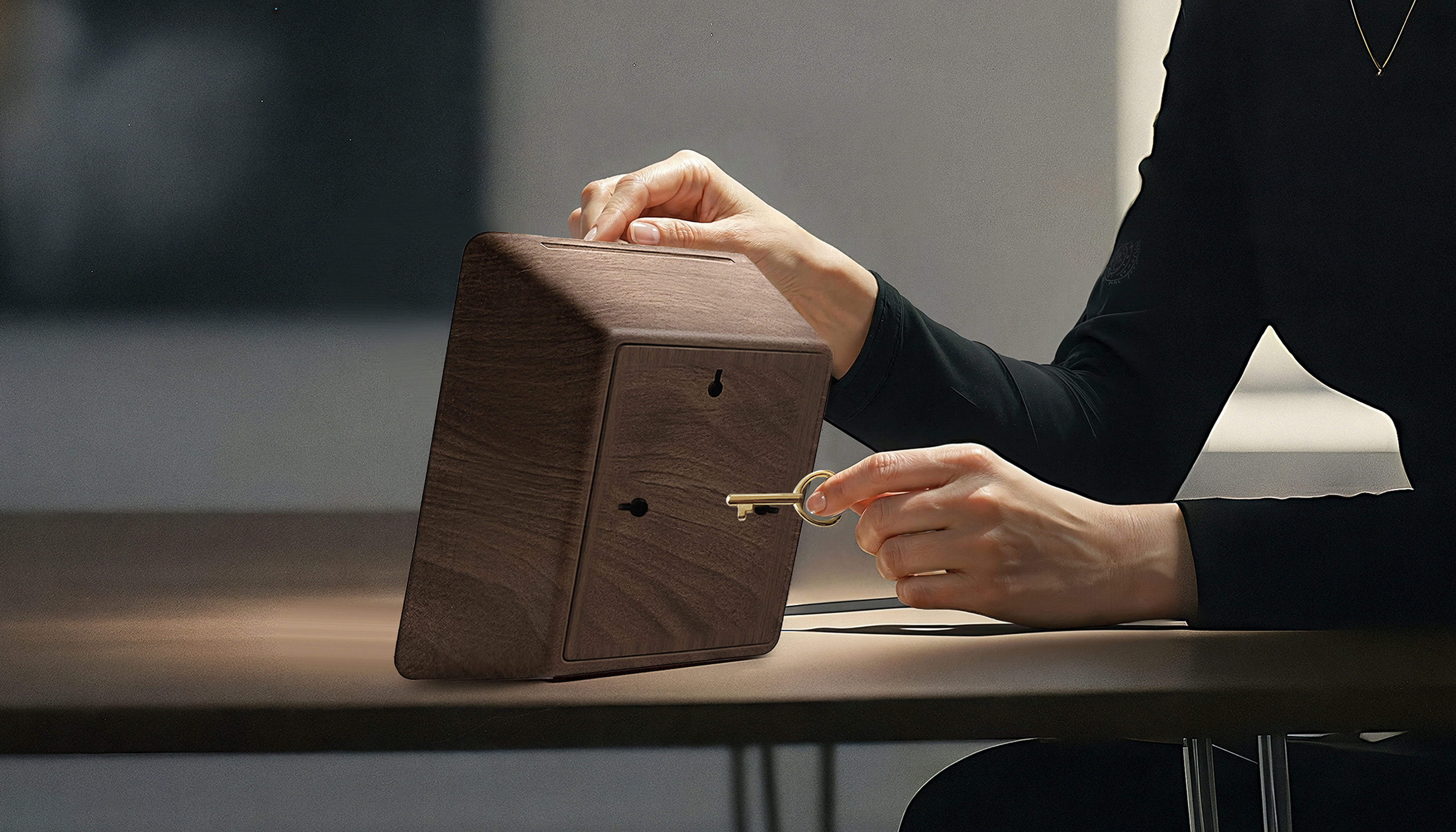 Person opening the U-R-N with the key